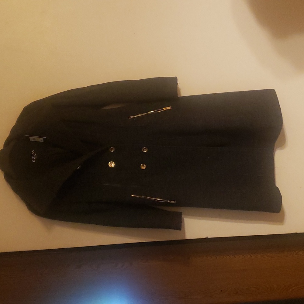 Guess NWT double Breasted wool coat with Gorgeous Gold Buttons. NWT
